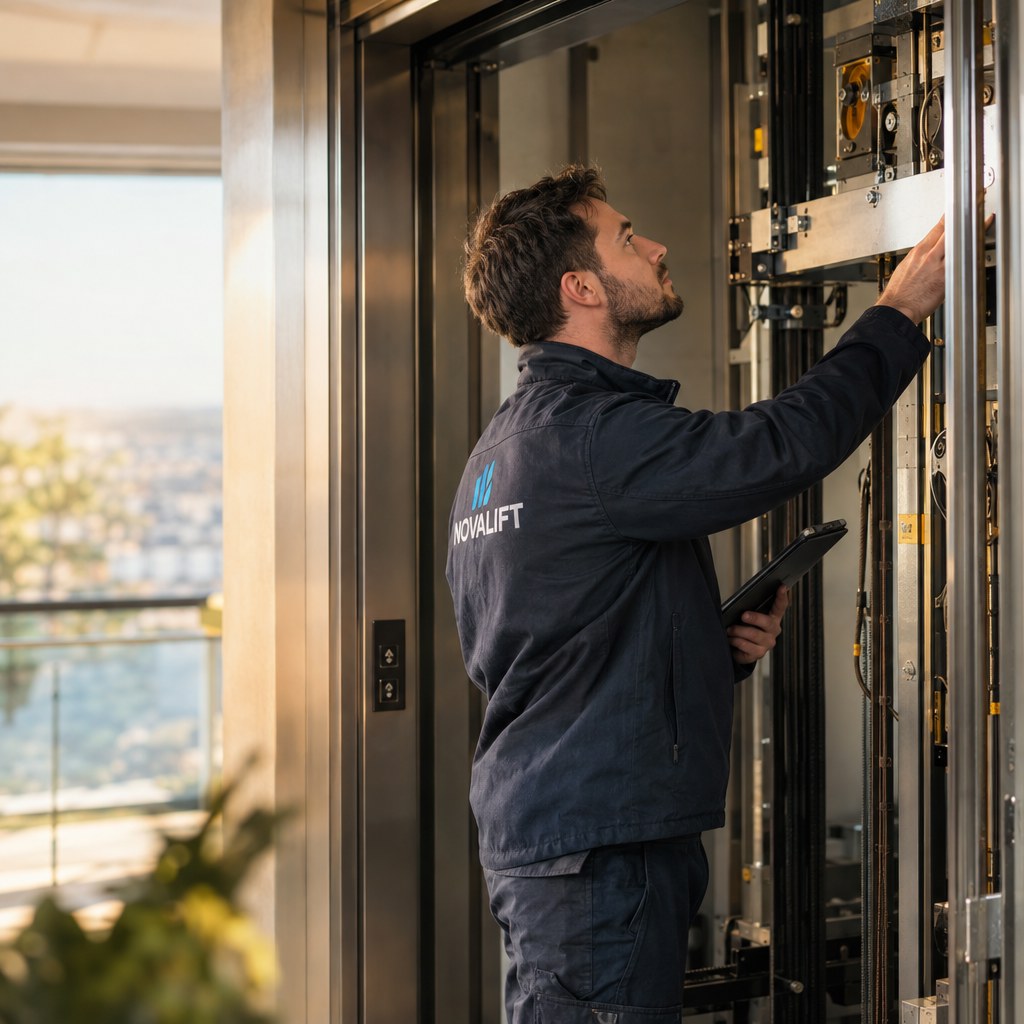 Contrôle technique quinquennal d’un ascenseur : obligations, déroulement et suivi des réserves | Novalift Contrôle technique quinquennal d’un ascenseur : obligations, déroulement et suivi des réserves
